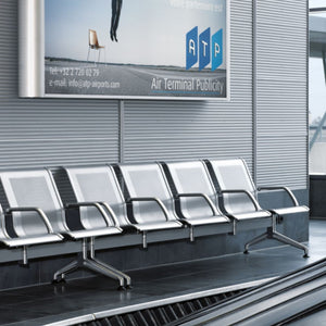 Terminal 2-seater, 3-seater, 4-seater bench, metal seat shells