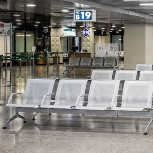 Terminal 2-seater, 3-seater, 4-seater bench, metal seat shells