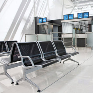 Terminal 2-seater, 3-seater, 4-seater bench, metal seat shells