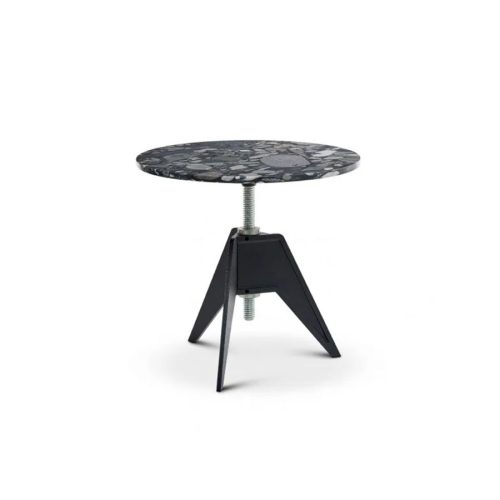 Screw Side Table Pebble Marble Top by Tom Dixon